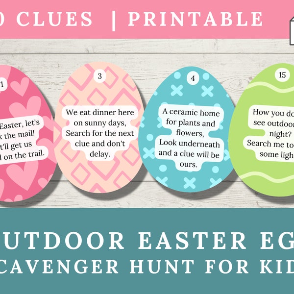 Outdoor Easter Egg Hunt Clues for Teens Etsy