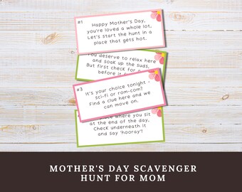Mother's Day Scavenger Hunt: Printable Treasure Hunt Clues (PDF Download)