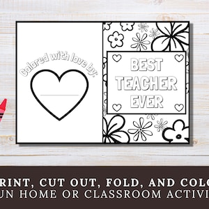 Teacher Appreciation Week Printable Card, Best Teacher Ever Coloring ...