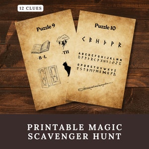 Printable Wizard Scavenger Hunt: Magic Puzzle Clues (PDF)