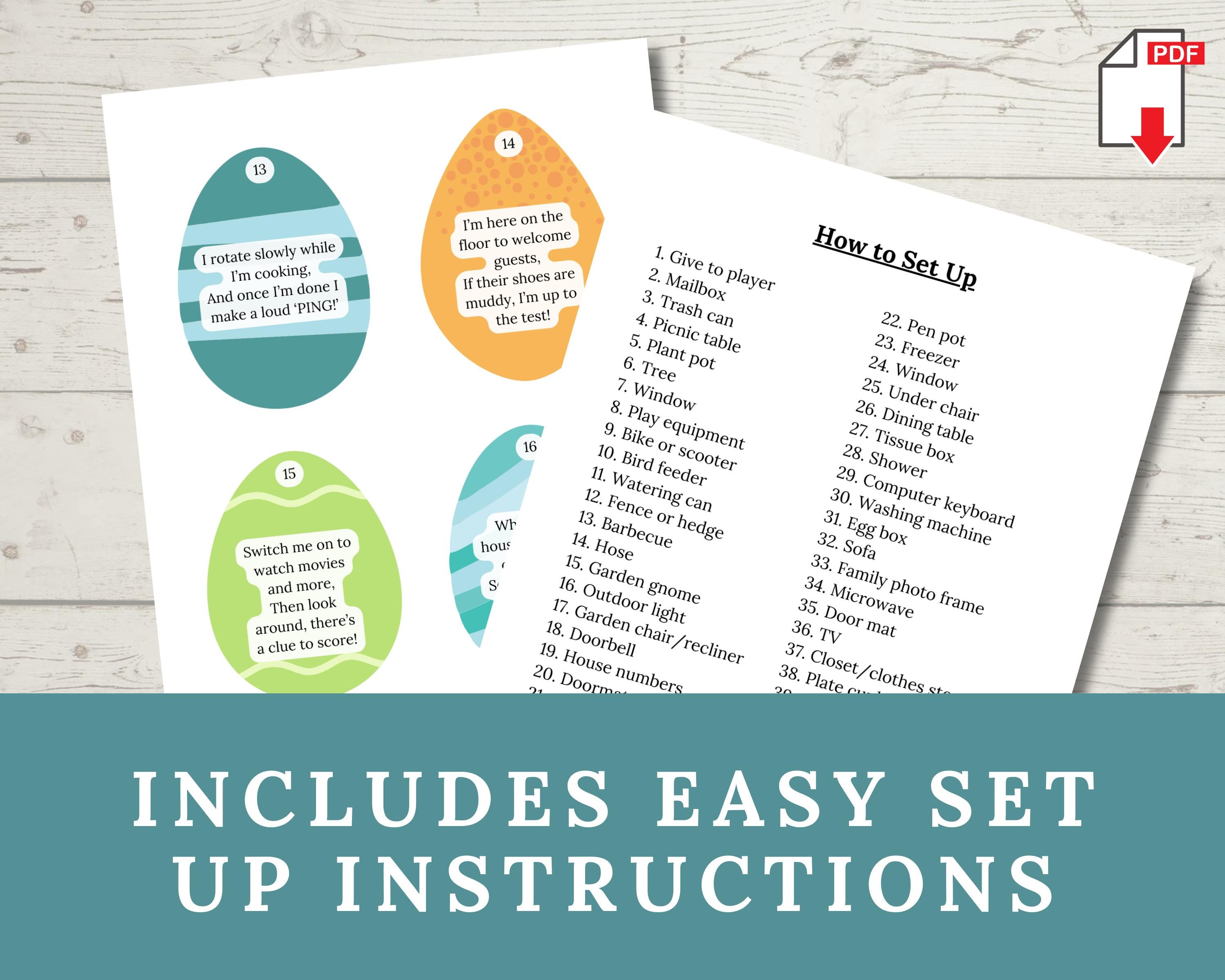 Easter Egg Scavenger Hunt Clues: Rhyming Riddles (printable PDF) - Etsy