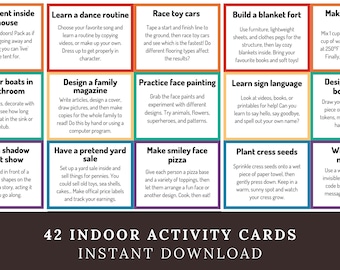 42 activiteitenkaarten voor kinderen: Rainy Day Boredom Busters (pdf)