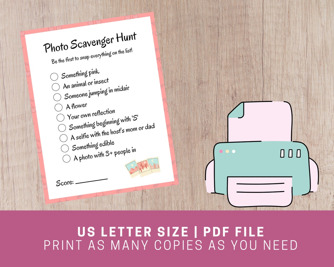 Printable Photo Scavenger Hunt for Teens and Tweens Girls - Etsy