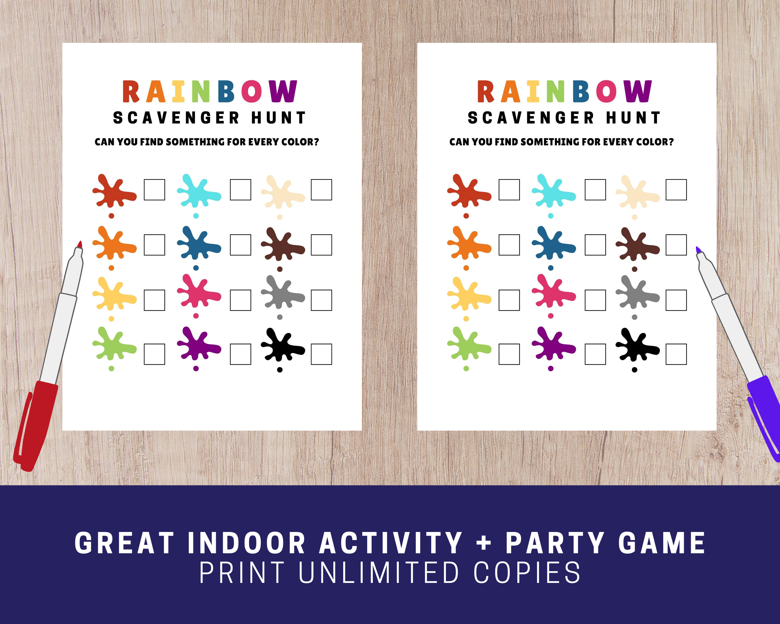 Color Scavenger Hunt Printable Indoor Activity for Kids - Etsy