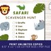 Safari Scavenger Hunt Printable, Safari Party Game/activity, Safari Party Printable, Animal ...