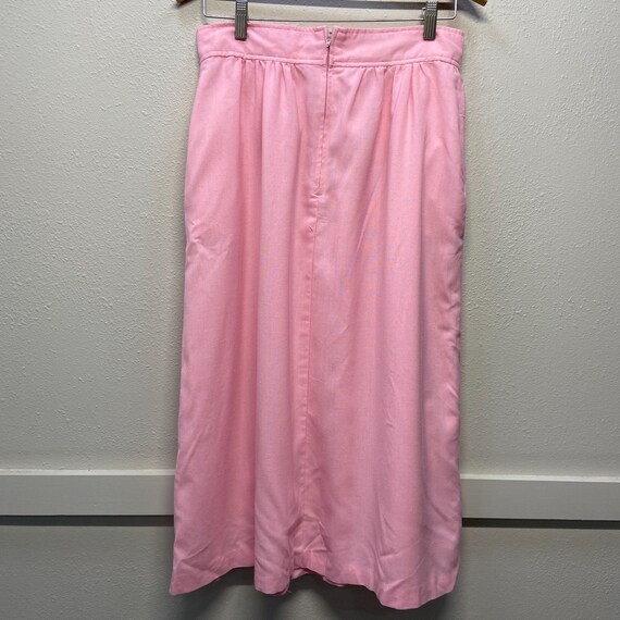 VTG David Benjamin Long Pink Pleated Skirt w/ Poc… - image 2