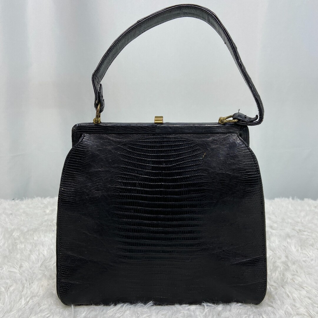 VTG Sterling USA Genuine Lizard Black Hand Bag Purse - Etsy