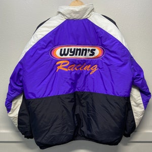 VTG Wynn&#39;s Racing Men&#39;s XL Purple & Black Zip Nylon Jacket