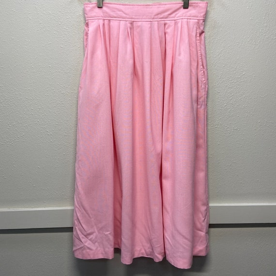 VTG David Benjamin Long Pink Pleated Skirt w/ Poc… - image 1
