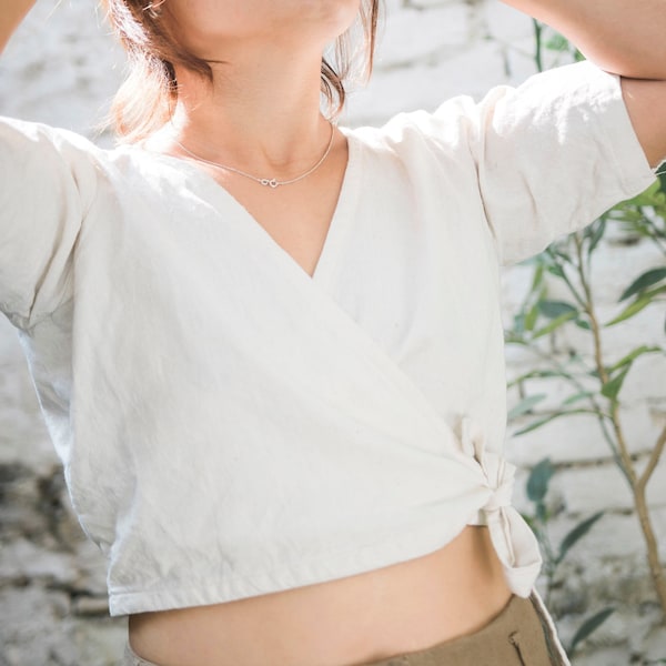 Eco friendly Hemp undyed wrap top | Natural