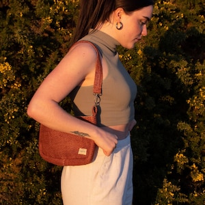 Eco-friendly shoulder Bag Hemp Shoulder Bag Natural Purse Handbag image 4