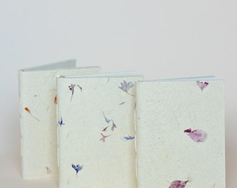 Handmade A6 Eco-Friendly Vegan Blank Notebook | Recycled Floral Paper Journal
