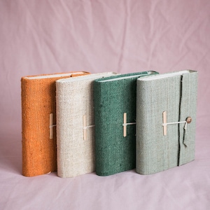 Diario en blanco A5 hecho a mano / Cuaderno ecológico y vegano / Papel reciclado