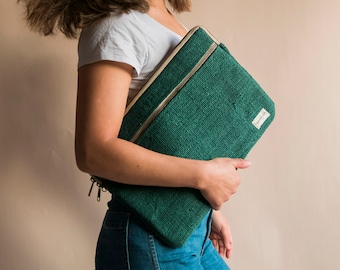 Eco-Friendly Hemp Laptop Sleeve Case, Hemp Laptop Cover in 13" & 15"