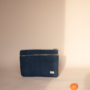 Eco-Friendly Hemp Laptop Sleeve Case, Hemp Laptop Cover in 13 & 15 Blue