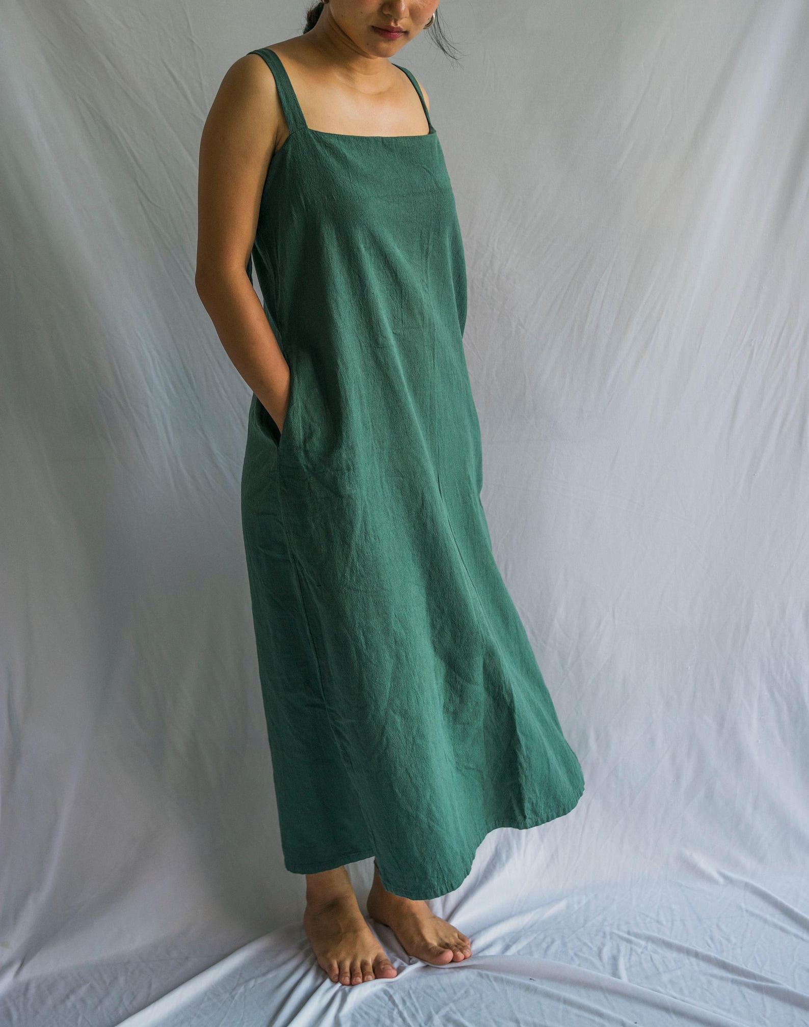 Natural Hemp Tie Strap Summer Dress | Eco-Friendly and Naturally Dyed