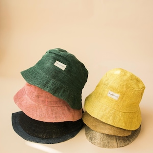 Sombrero de pescador de cáñamo hecho a mano – Sombrero ecológico para el sol de verano – Sombrero de playa unisex transpirable, sombrero de pescador para festivales, sombrero bohemio