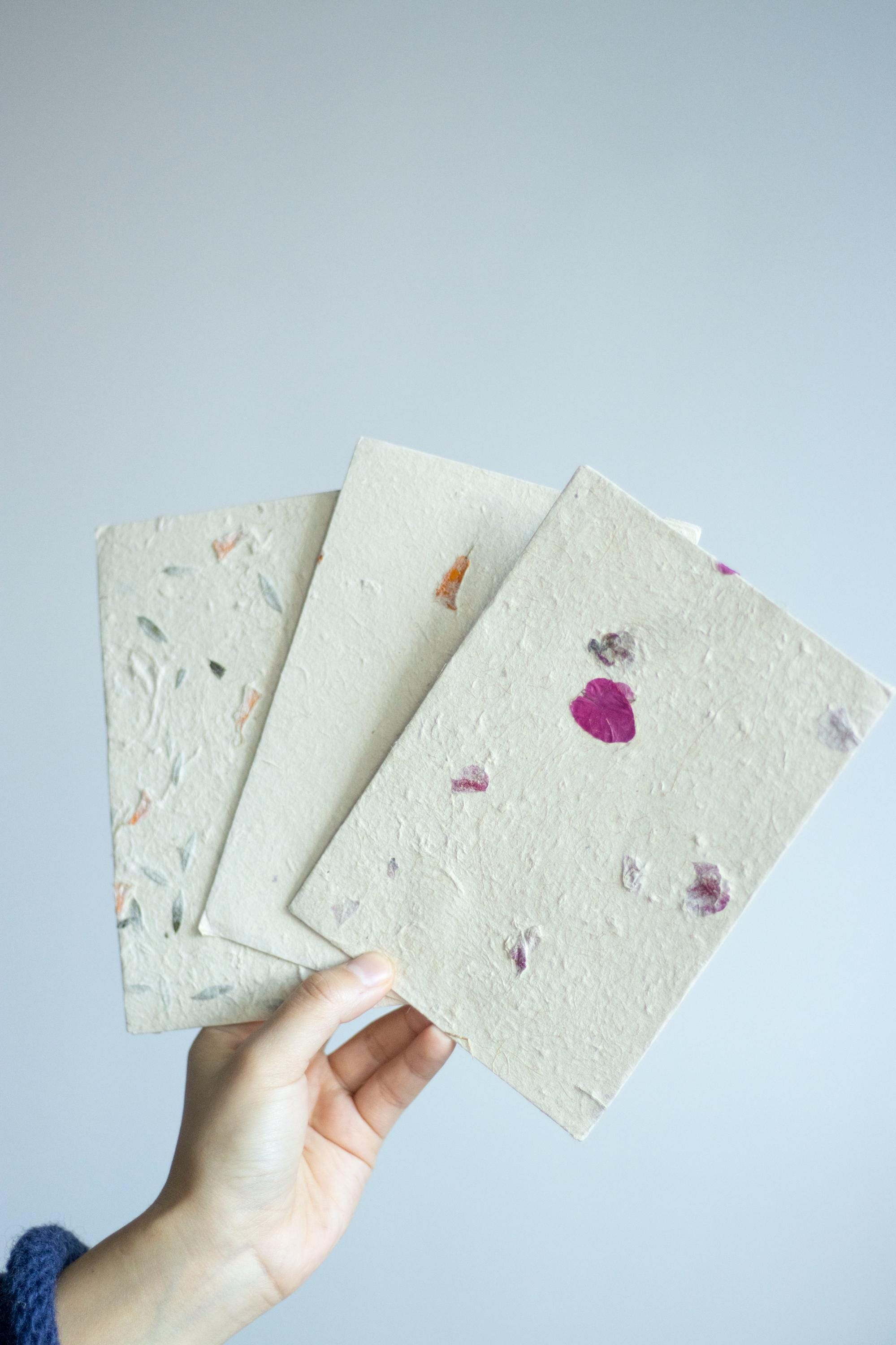 Pack of Handmade Floral Envelopes With Blank Card | Wedding Invitation ...