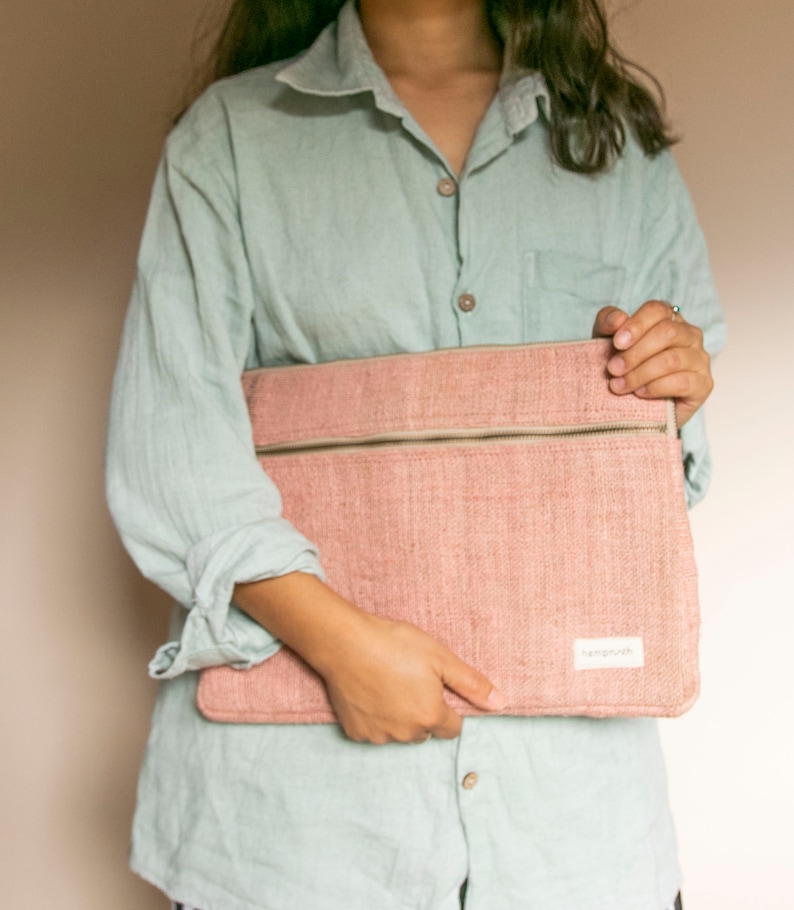 Eco-Friendly Hemp Laptop Sleeve Case, Hemp Laptop Cover in 13 & 15 image 2