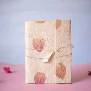 Handmade A5 Blank Journal Vegan, Recycled Floral petals notebook image 6