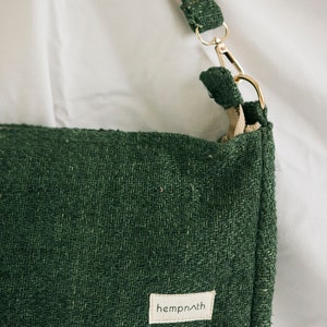 Eco-friendly shoulder Bag Hemp Shoulder Bag Natural Purse Handbag image 8