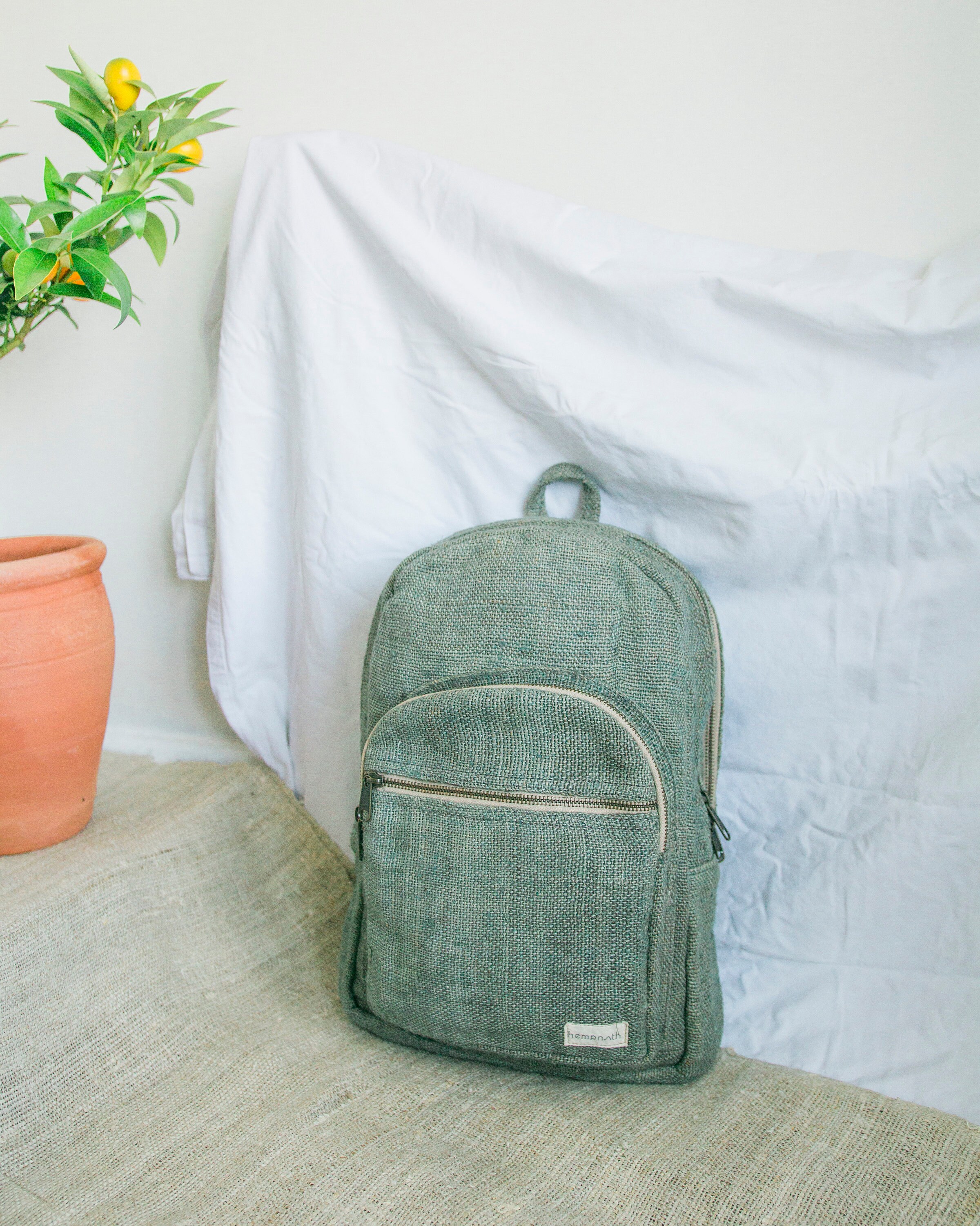 Hemp canvas backpack Mini Hemp Backpack - Eco Friendly Vegan Backpack | 8000Kicks main image 3