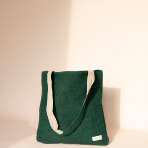 Eco-friendly Green tote bag with a spacious size and comfortable handle