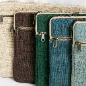 Eco-Friendly Hemp Laptop Sleeve Case, Hemp Laptop Cover in 13 & 15 image 1