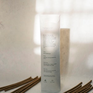 Eco-friendly packaging for rhododendron incense sticks, showcasing sustainable materials and minimalist design for green living.