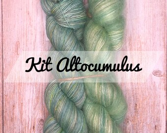 Laine teinte à la main-Kit à tricoter-Châle Altocumulus