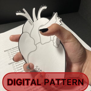 PATRÓN de papel de carta CORAZÓN - Descarga digital, SIN artículo físico