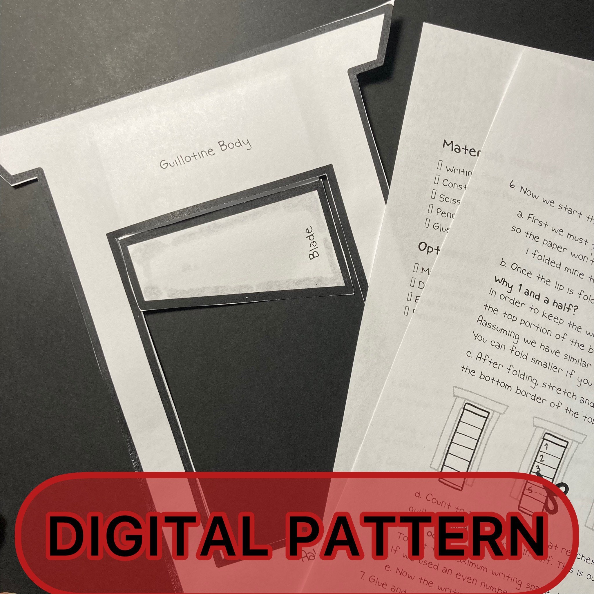 GUILLOTINE Letter Paper PATTERN - Digital Download, NO physical produ…
