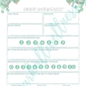 EMDR Cacti Theme Worksheet Bundle (Adolescent/Adult)
