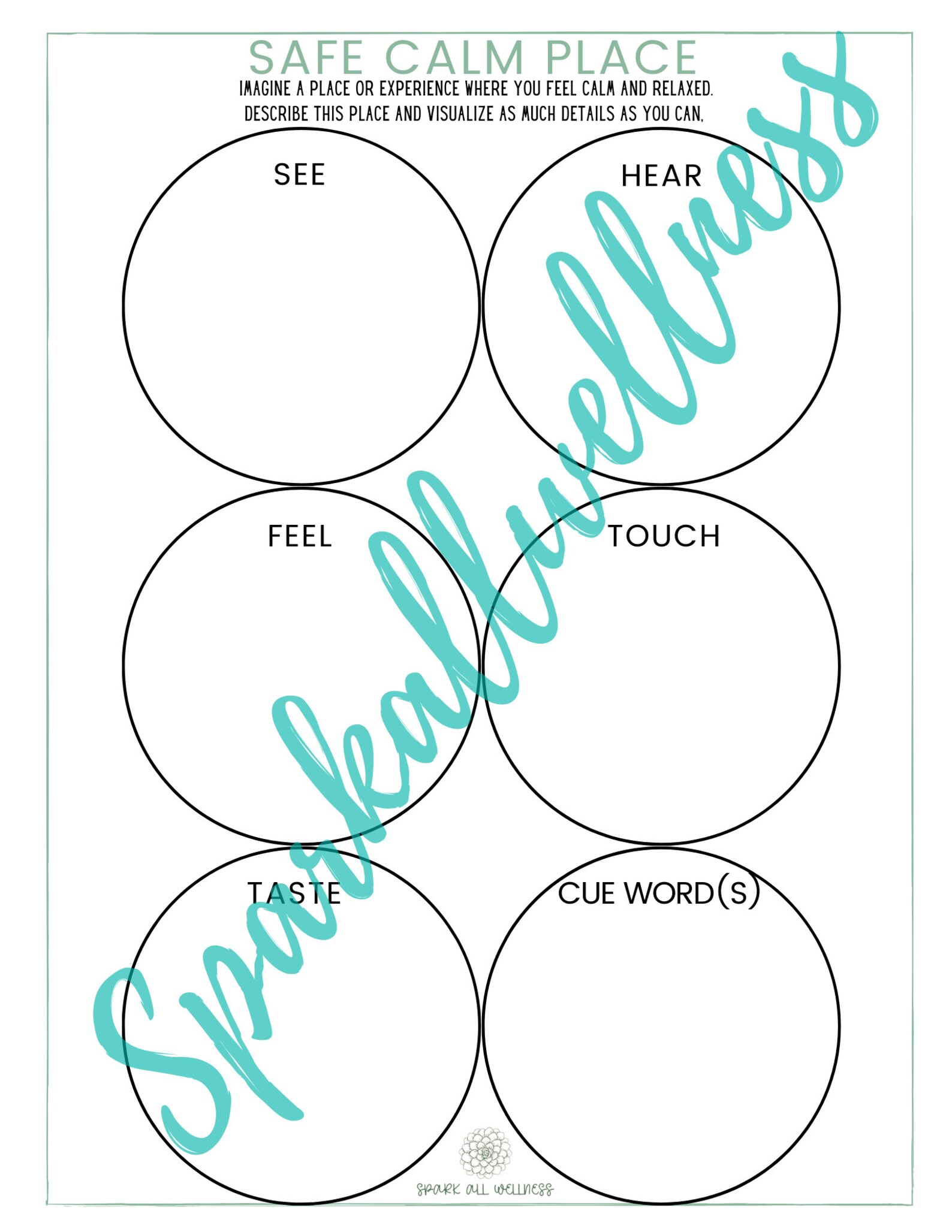 EMDR Worksheet Bundle _ Simple Mint Green adolescent/adult Etsy