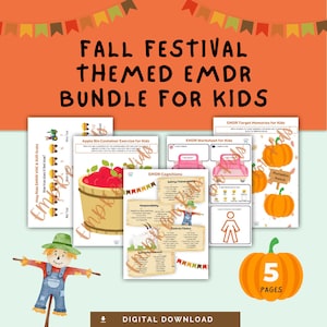 Fall Festival Themed EMDR Worksheet Bundle for Kids