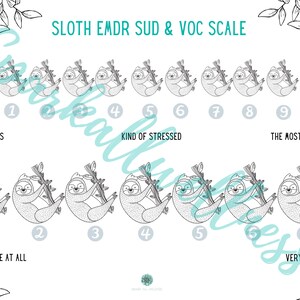 Sloth Coloring EMDR SUD & VOC Scales