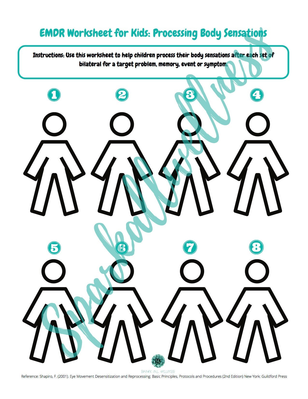 emdr worksheet for kids body sensations etsy new zealand
