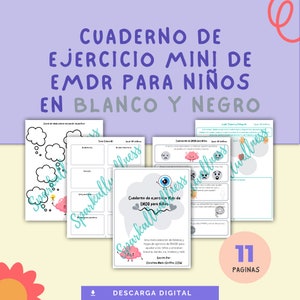 Cuaderno de Ejercicio Mini de EMDR para Niños en Blanco y Negro
