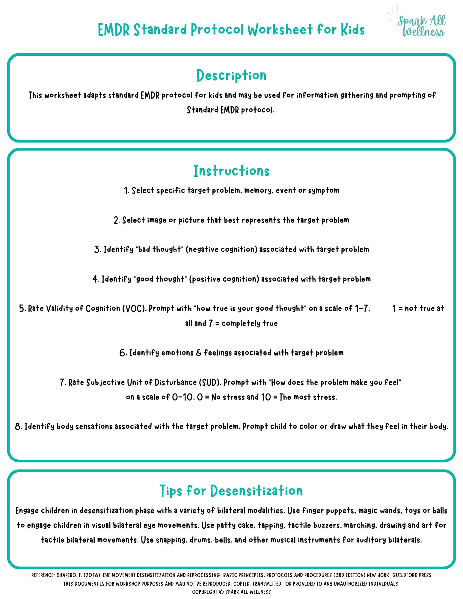 Emdr Standard Protocol Worksheet.pdf Updated EMDR Mini Workbook for Kids in Color - Etsy
