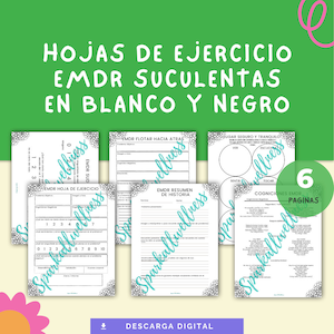 Hojas de Ejercicio EMDR Suculentas Blanco y Negro