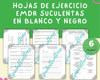 Hojas de Ejercicio EMDR Suculentas Blanco y Negro