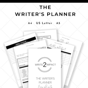 The Writer&#39;s Planner | Word count tracker | Instant Download | A4, A5 and US Letter PDF
