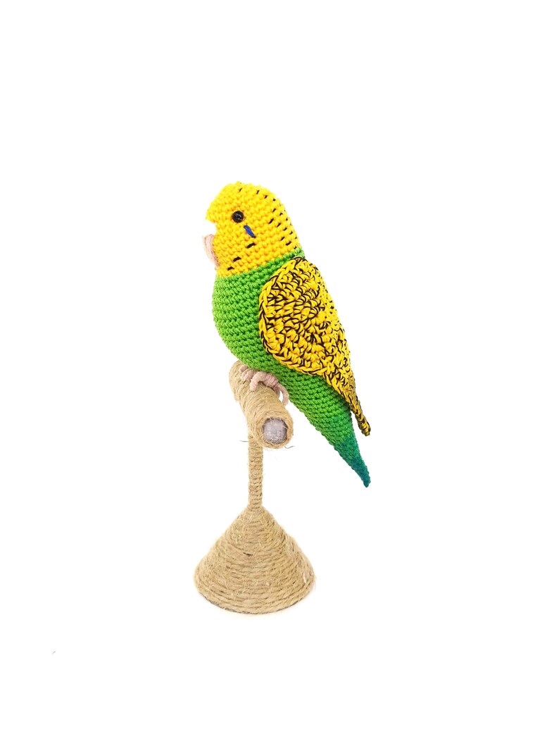 Crocheted Budgie Toy Gift for Bird Lover Green Bird Toy With Etsy