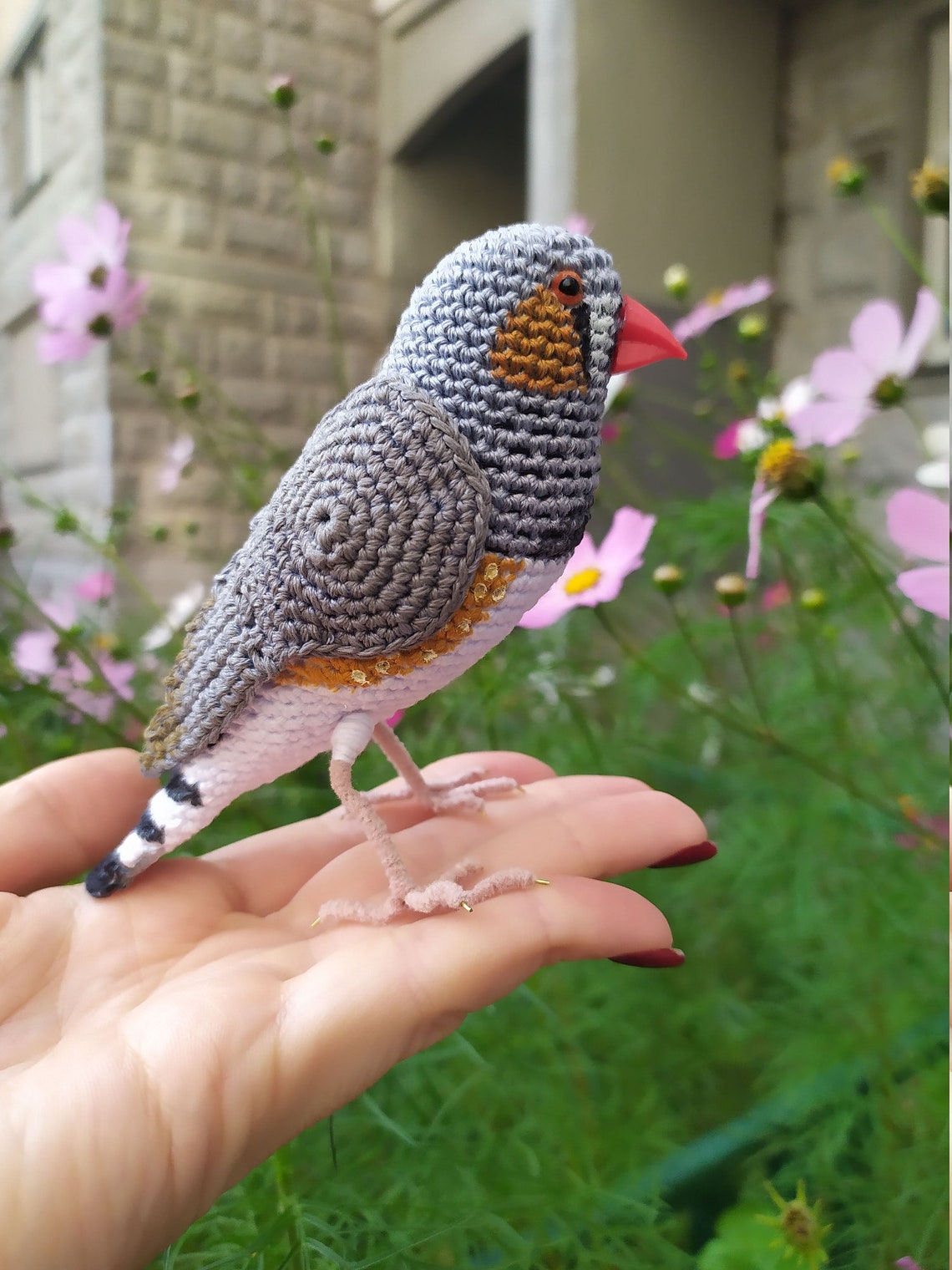 Bird figurines with flexible paws zebra finch for bird lover Etsy