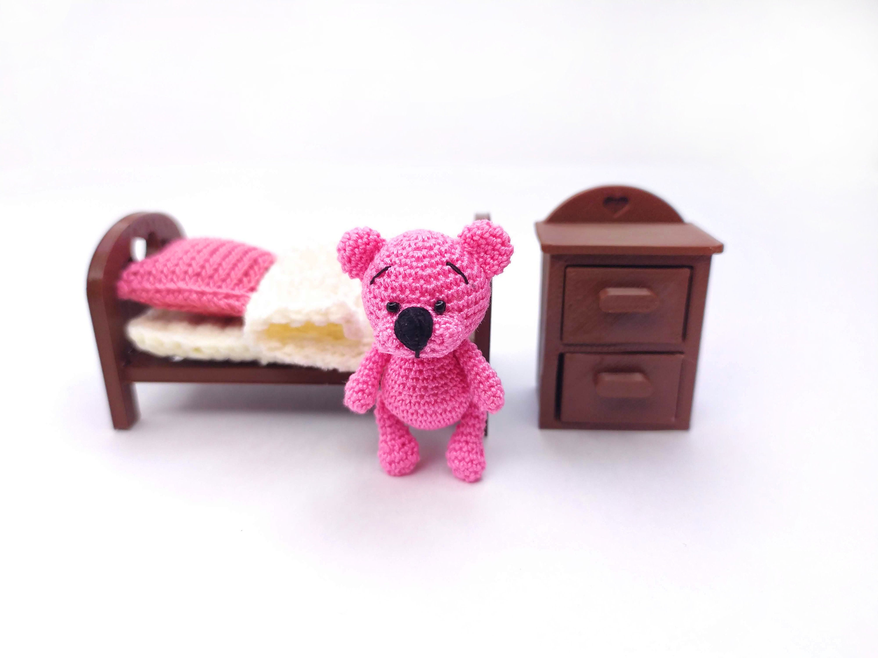 Miniature teddy bear for dollhouse care bear for tiny house | Etsy