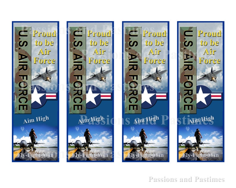 U.S. Air Force Photo Military Bookmarks Plane Jet Instant Etsy
