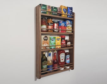 Handmade Solid Wood Larder Rack - Kitchen Shelf Unit - Customizable Sizes & Finish