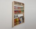 Oil & Spice Rack 2-4 Shelf Handmade Wooden Wall Mountable Kitchen Storage