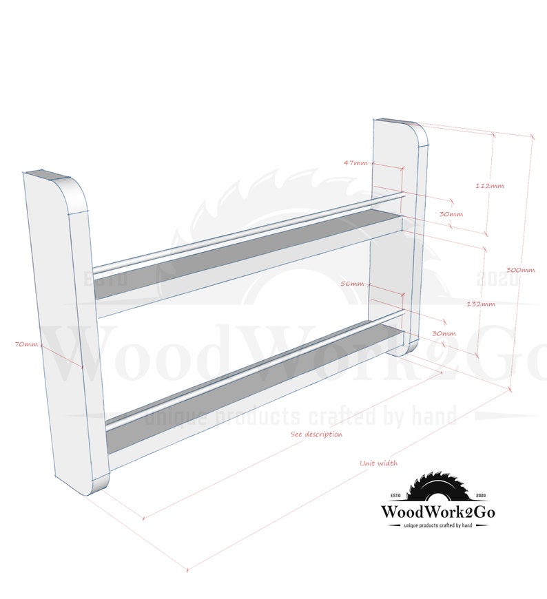 Spice Rack 2-5 Shelf Wall Mountable Kitchen Storage image 8