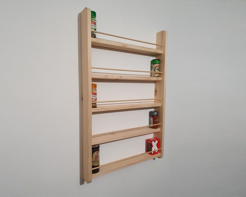 Spice Rack 2-5 Shelf Wall Mountable Kitchen Storage image 1
